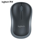 罗技（Logitech）无线鼠标 带无线2.4G接收器 黑色灰边 M186